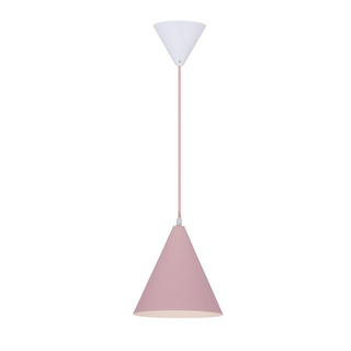 Lampa wisząca Voss Ledea stożek różowo-biały metalowa pojedyncza do kuchni