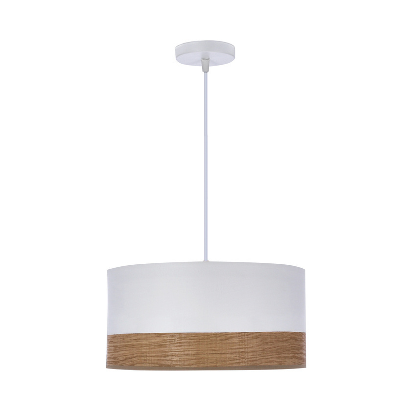 Lampa wisząca z abażurem Porto biała do salonu i jadalni