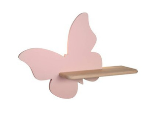 Kinkiet Butterfly dziecięcy z półką LED zintegrowany różowy 5W 4000K