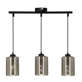 Lampa wisząca Cox potrójna szklane klosze chromowe do jadalni E27
