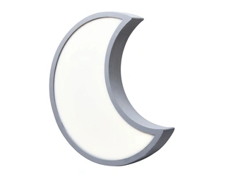 Moon lampa kinkiet szary 12W LED 3000K iq kids klosz biały