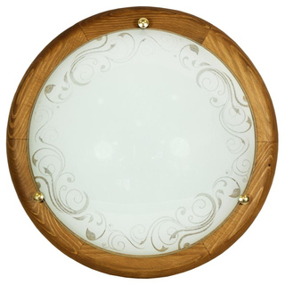 Plafon Herba okrągły do salonu 30 cm drewno dąb E27