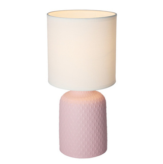 Lampka nocna Iner różowa ceramiczna z abażurem Candellux