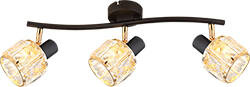 Lampa sufitowa Dubai listwa ze szklanymi kloszami 3-punktowa do kuchni metalowa