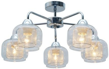 Lampa sufitowa chromowa szklana 5xE14 Ray 35-67104