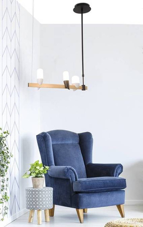 Lampa wisząca Sakai Ledea nad wyspę potrójna czarno-złota LED nowoczesna