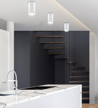 Lampa sufitowa tuba krótka biała metalowa GU10 natynkowa