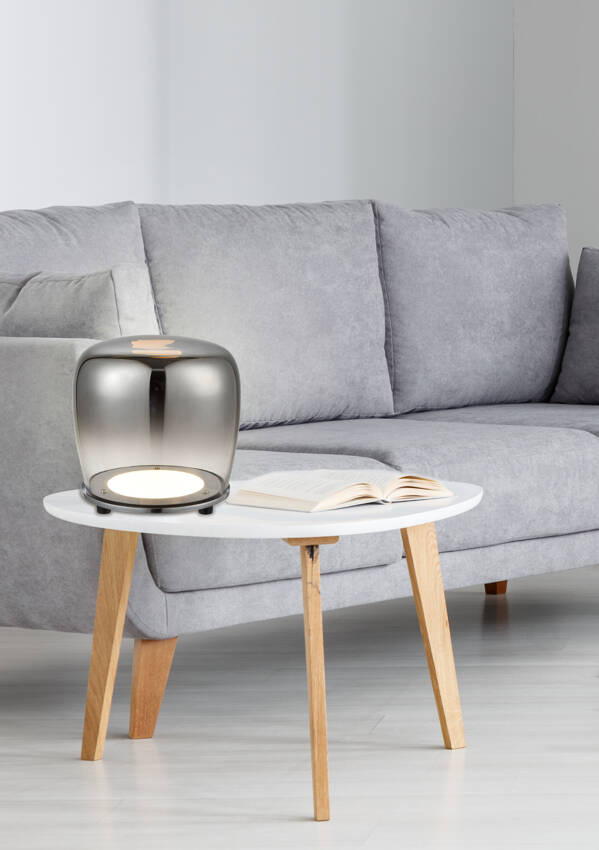 Lampka nocna Berloz szklana LED nowoczesna miedź 17 cm