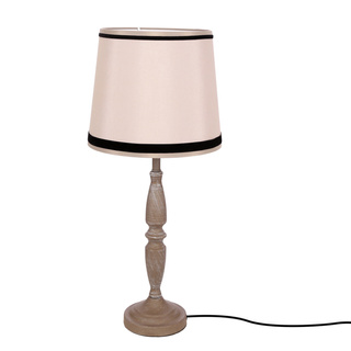 Lampka nocna Cardinale z abażurem beżowym do sypialni na stolik nocny E27