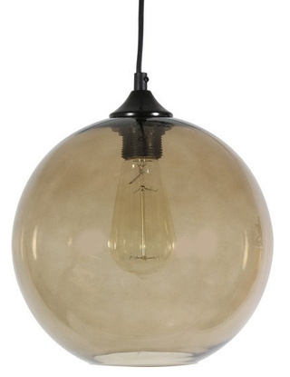 Lampa wisząca Edison szklana kula brązowa do salonu 1xE27 z żarówką