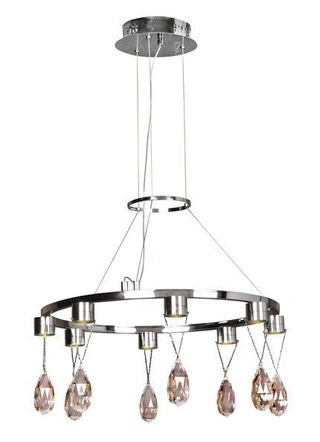 Lampa wisząca Prisma LED do salonu chrom metalowa 8-punktowa kryształowa