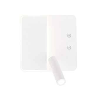 Kinkiet Alma biały hotelowy LED z regulowaną lampką do czytania do sypialni