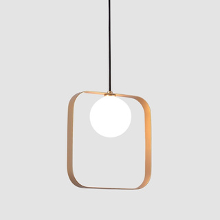 Lampa wisząca Tula Ledea złota kwadratowa kula do salonu 1 punkt światła