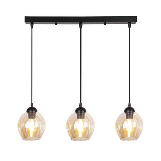 Lampa wisząca Aspa szklana potrójna kula czarno brązowa nad stół E27
