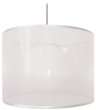 Lampa wisząca z abażurem Chicago biała pojedyncza do salonu