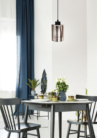 Lampa wisząca Cox szklana tuba chromowa pojedyncza do salonu 1xE27