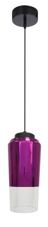 Lampa wisząca Tube szklana tuba fioletowa pojedyncza do salonu E27