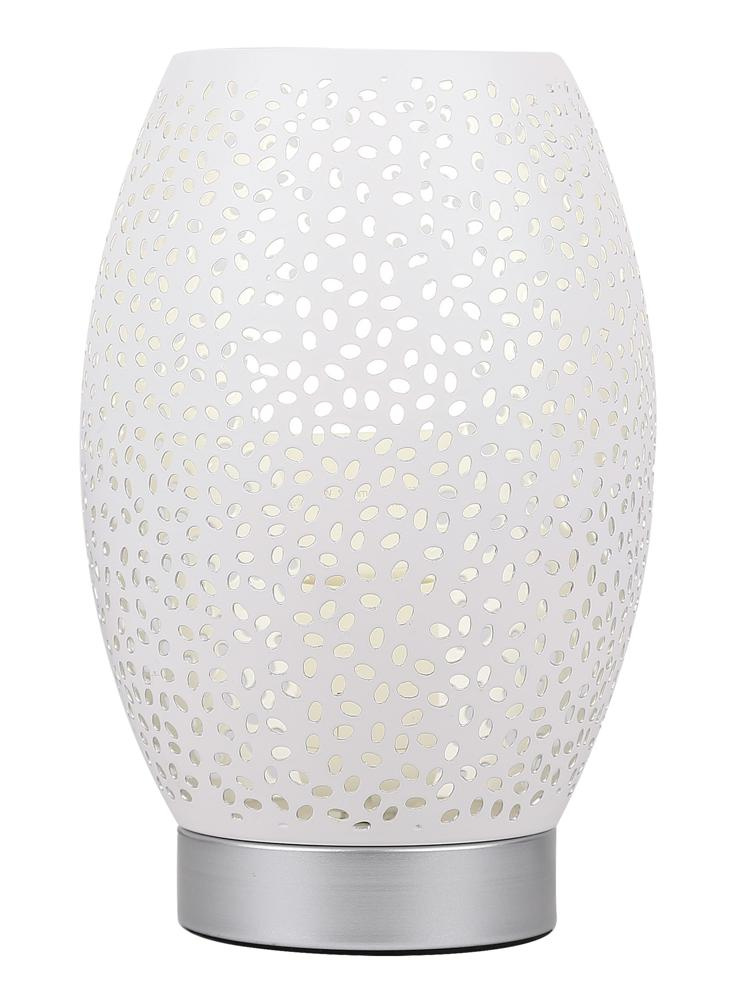 Lampka nocna Venus metalowa ażurowa biało-srebrna E27 Candellux