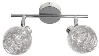 Lampa sufitowa Lucas listwa ze szklanymi kloszami 2-punktowa do salonu