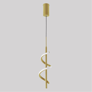 Lampa wisząca Sprait metalowa pojedyncza złota z led do salonu