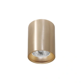 Lampa sufitowa tuba natynkowa złoty szczotkowany aluminium GU10 pojedyncza