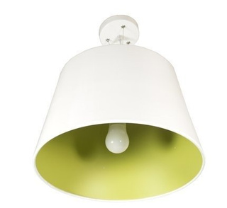 Lampa wisząca Enyo metalowa pojedyncza do salonu biała klosz 40 cm E27