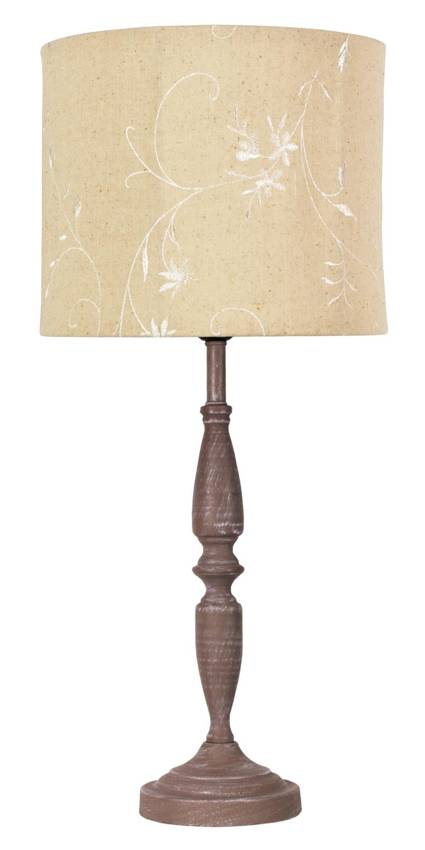 Lampka nocna Safari beżowa z abażurem E27 60W vintage