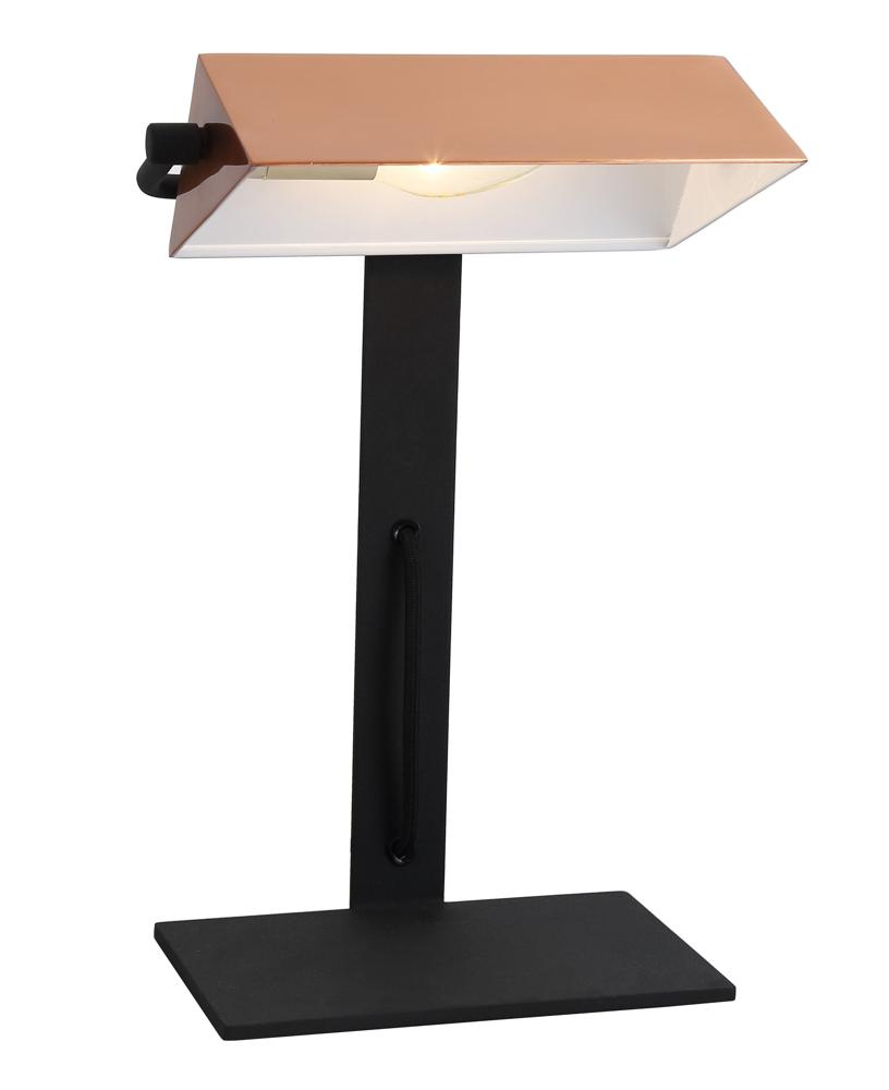 Lampka nocna Bankier metalowa miedziana nowoczesna E14