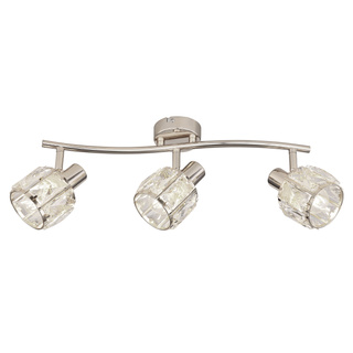 Dubai lampa sufitowa listwa chromowy 3x40W E14 klosz chromowy kryszt transp