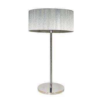Lampka nocna Solo srebrna z abażurem nowoczesna 3xE14