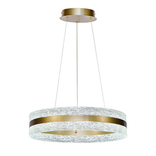 Lampa wisząca Castillo okrągła 60 cm złota kryształki LED zmienna barwa światła
