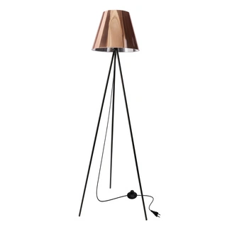 Lampa podłogowa PLATINO trójnóg z abażurem miedzianym 1-punktowa do salonu
