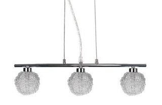 Lampa wisząca Wind szklane kule chrom potrójna na belce do salonu G9
