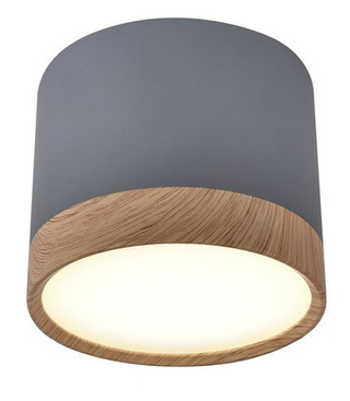 Lampa sufitowa tuba Vertic LED 9W szara okrągła natynkowa zintegrowany LED