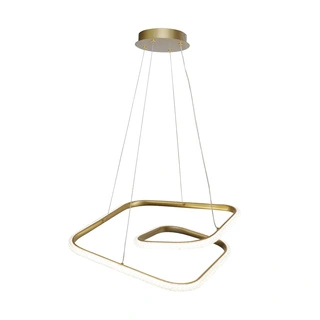 Lampa wisząca Fuerte złota z kryształkami okrągła pojedyncza LED