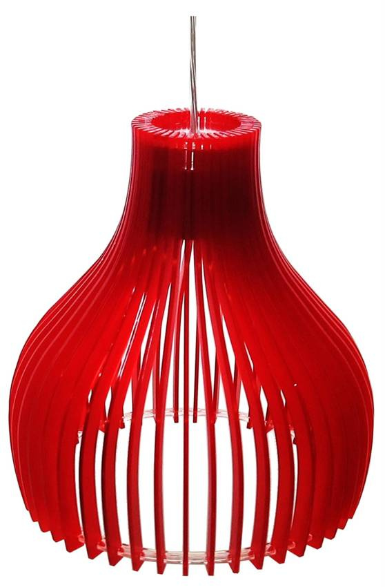 Lampa sufitowa wisząca Candellux Buren czerwona - zbliżenie na klosz