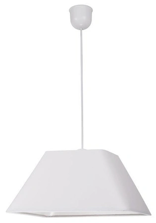 Lampa wisząca z abażurem Robin biała tkaninowa do salonu E27