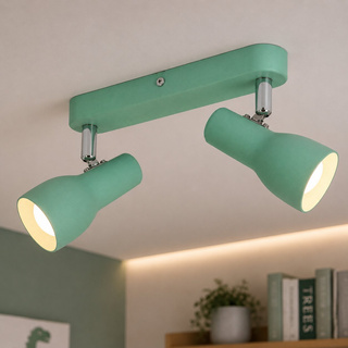 Lampa sufitowa Picardo regulowana metalowa 2-punktowa miętowa E14