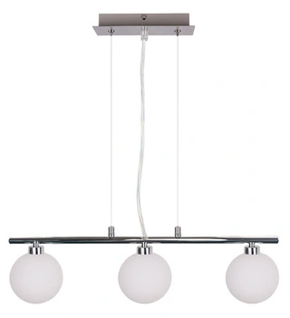 Lampa wisząca Raisa kula potrójna szklana do jadalni nad stół chrom biały