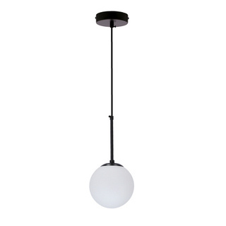 Lampa wisząca Pompei kula do salonu czarna szklana pojedyncza E27 15 cm