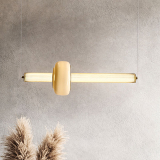 Lampa wisząca Puras ze szklaną ozdobą pozioma pojedyncza LED 15W 3000K do jadalni