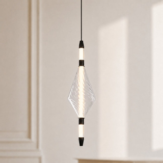 Lampa wisząca Vita szklana złota pojedyncza LED 2700K do salonu