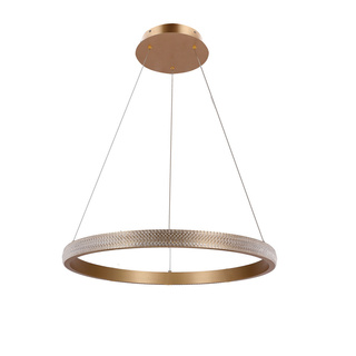 Lampa wisząca Hashim okrągła 60 cm złota z kryształkami LED do salonu