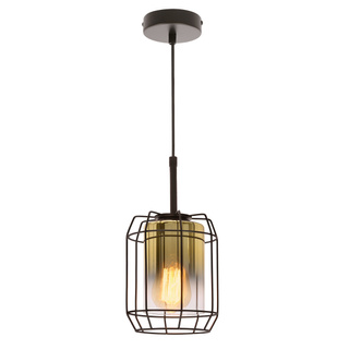 JONERA lampa wisząca czarny 1x40W E27 klosz  złoty