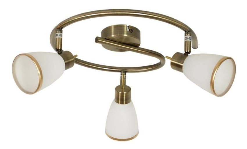 Lampa sufitowa Regent ze szklanymi kloszami regulowana 3-punktowa metalowa