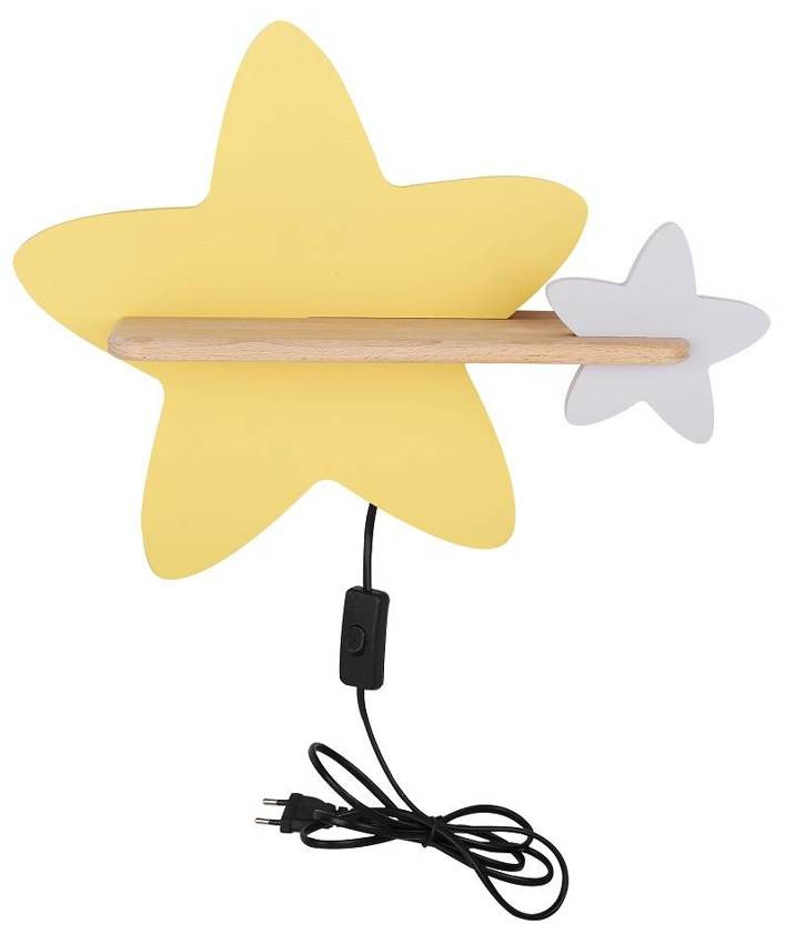 Kinkiet Star IQ Kids do pokoju dziecięcego gwiazdka z półką LED z włącznikiem
