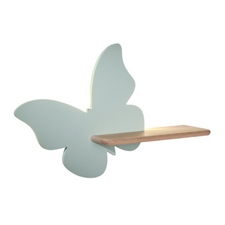 Kinkiet Butterfly półka do pokoju dziecięcego miętowy LED zintegrowany