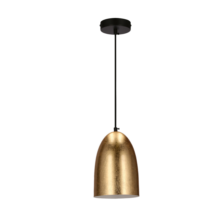 Candellux Lighting IICARO LAMPA WISZĄCA CZARNY 1X40W E27 KLOSZ ZŁOTY
