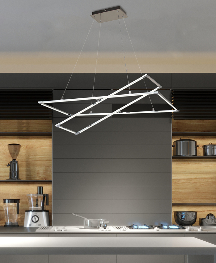 Lampa wisząca Apeti Kseros srebrna LED nowoczesna do salonu