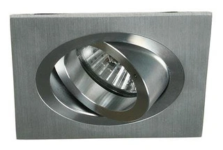 Nowoczesna oprawa wpuszczana MR16 UA-02 SNS/AL srebrna ruchoma aluminium + oprawka GU10